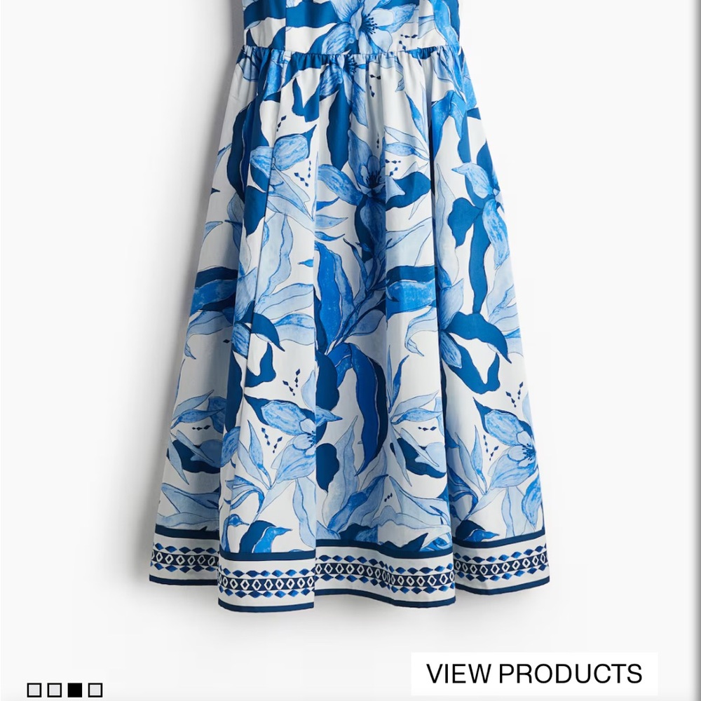 H&M Women’s Slip Blue Floral Dress NWT - Picture 3 of 3